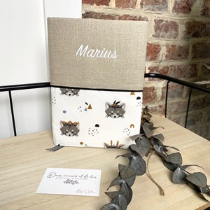 Personalized raccoon health record cover, personalized health record, mixed health record, mixed birth gift