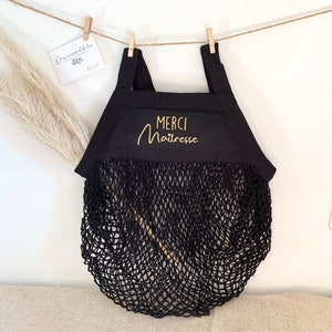 Customizable net, personalized shopping bag, shopping bag, racing net, Mother's Day gift, Mother's Day, Mom gift Noir / Or