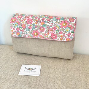 Cambiador personalizable de lino y cupcakes Liberty Betsy, cambiador portátil, cambiador, regalo de nacimiento