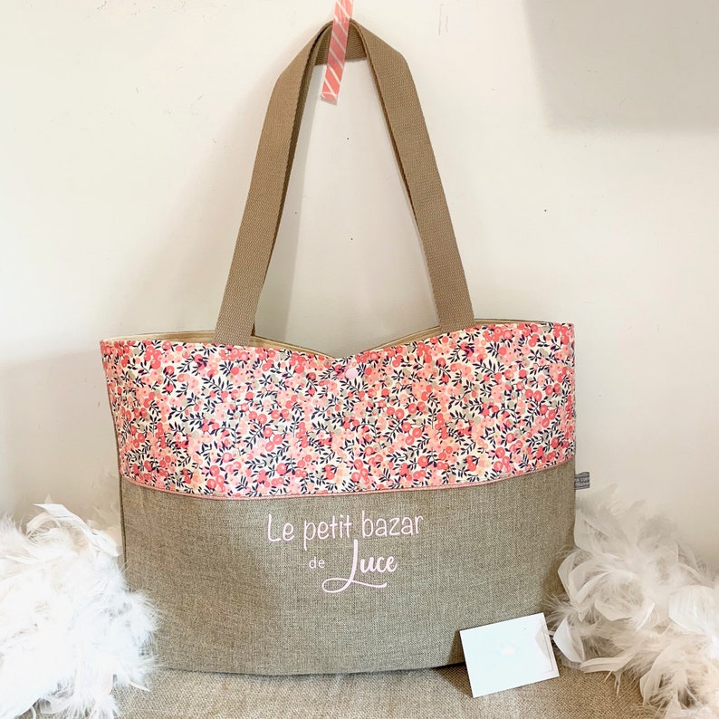 Sac De Courses En Jute Personnalisable - 32x22x13 Cm, Anses 17 Cm - Réutilisable, Cadeau Fête Des Mères