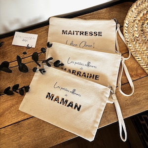 Bolsa de algodón orgánico personalizable, bolsa personalizada, regalo para profesor, agradecimiento profesor, regalo para madrina, estuche personalizado