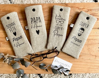 Customizable men's linen glasses case, customizable men's glasses case, Dad glasses case, Father's Day, Dad gift