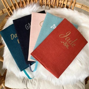 Personalisierte Gesundheitsakte Hülle aus Leinen Ihrer Wahl, personalisierte Gesundheitsakte aus Leinen, personalisiertes Geburtsgeschenk, Babygeschenk