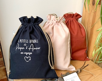 Bolsa de lino personalizable, bolsa de bolsa personalizable, bolsa personalizada, regalo de mujer personalizado, regalo de hombre personalizado