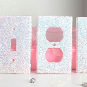 3 Style Glitter Light Switch Covers, Switch plate Covers, wall plates, Kids Room Decor, Outlet home decor, Plug Cover, Children&#39;s Room Decor