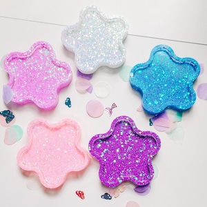 Glitter Resin Coasters, Set of 5, Epoxy Glitter Coasters, Kitchen Decor, Dining Decor, Christmas Gift, Housewarming Gift