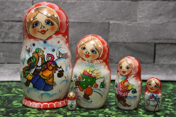 Poupée russe de nidification russe matriochka poupée avec | Etsy
