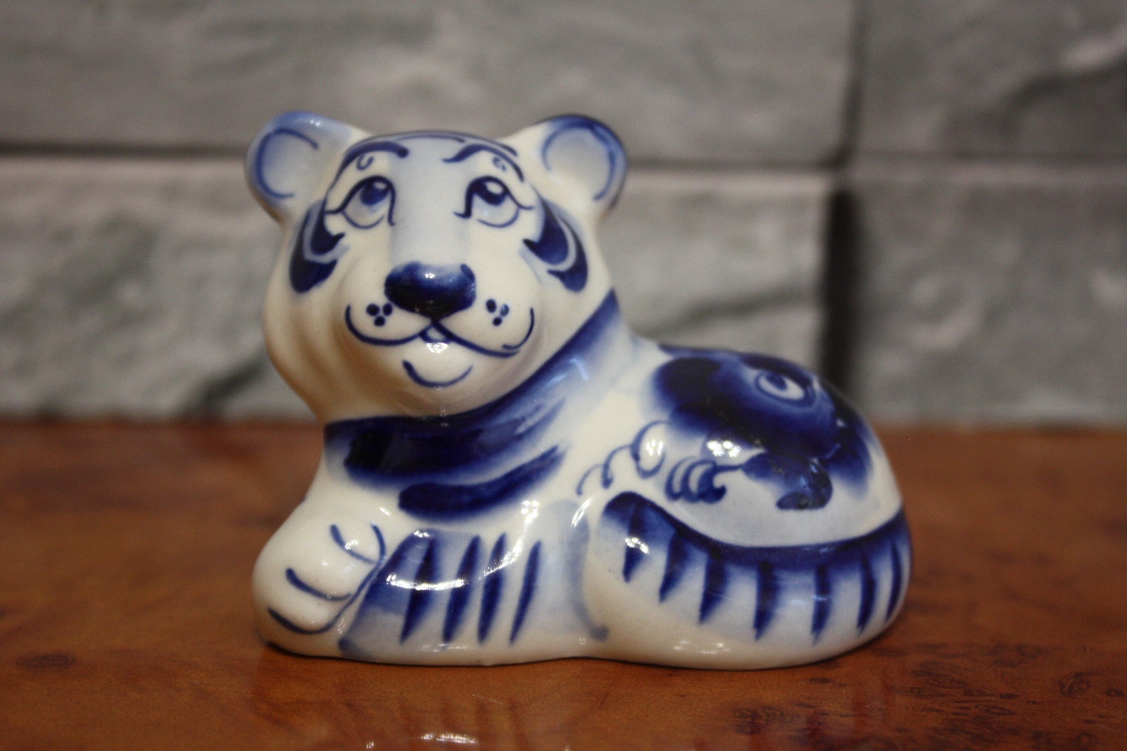 Vintage Porcelain Tiger Figurines Ceramic Toy Figures Etsy