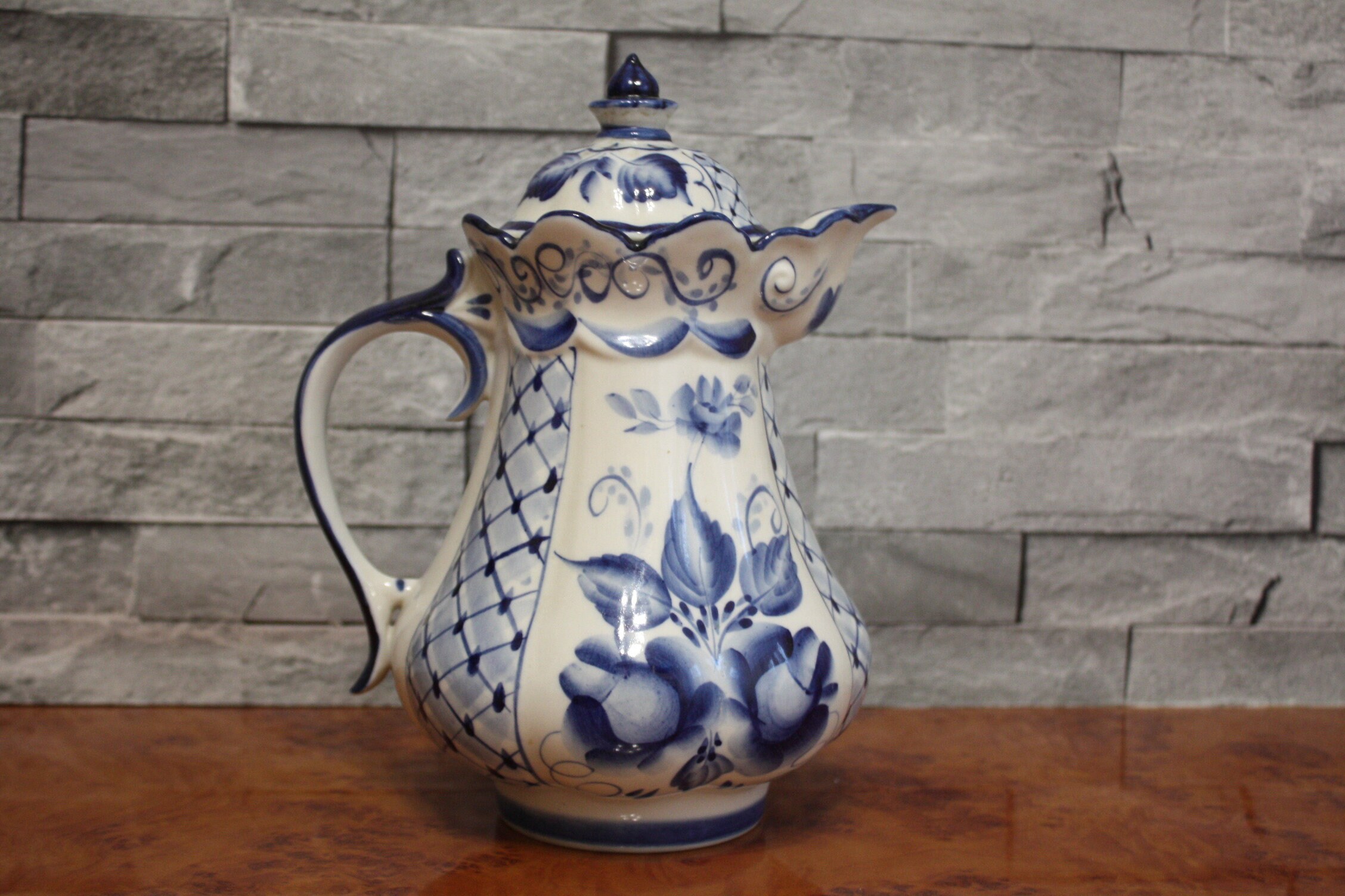 Vintage Porcelain White Blue Jug Old Ceramic Tableware Gzhel Etsy