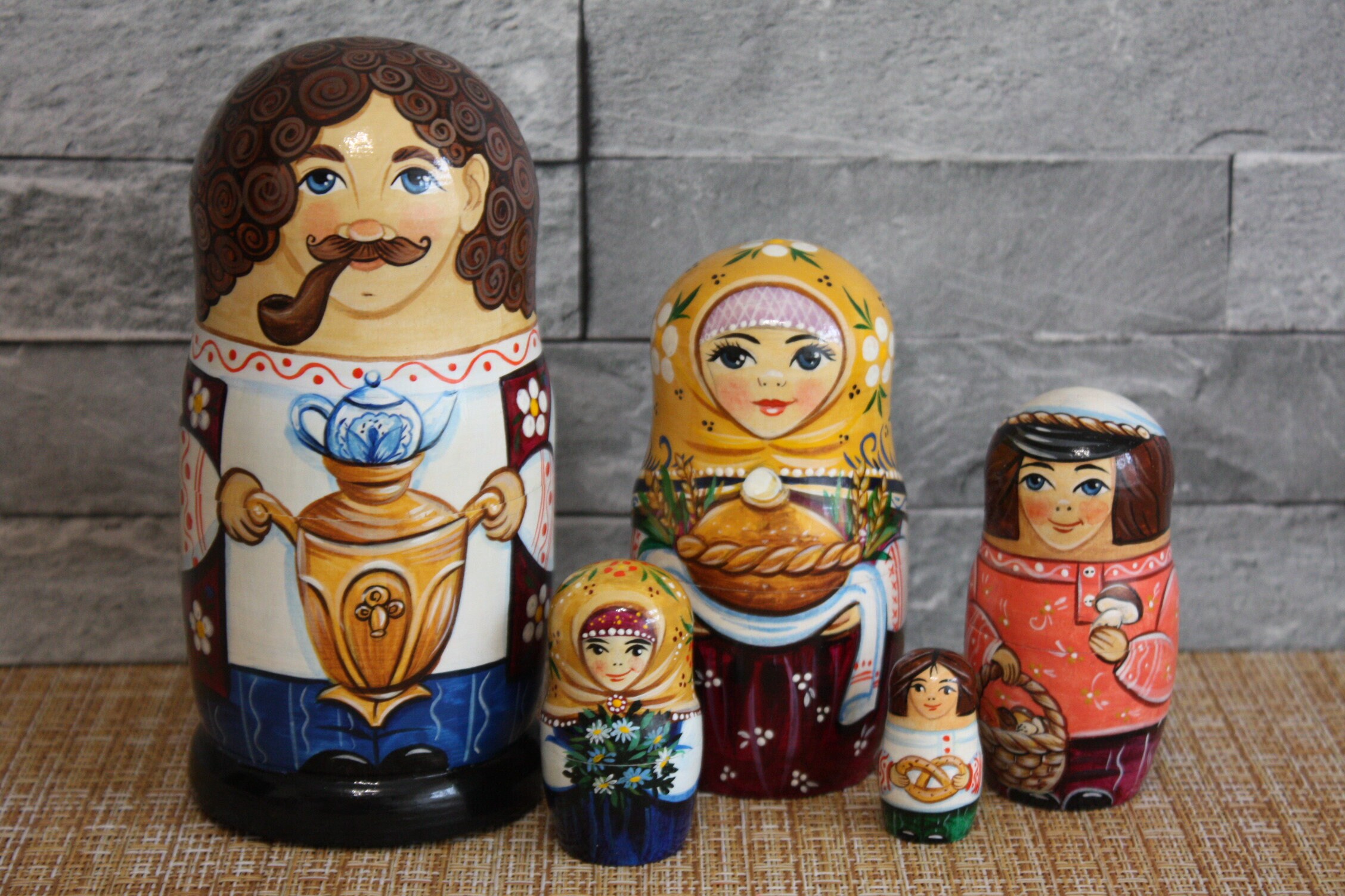 Russian National Handmade Doll Painted Wooden Toy Hand Etsy