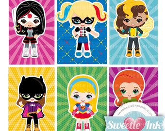 DC Superhero girl clipart kawaii