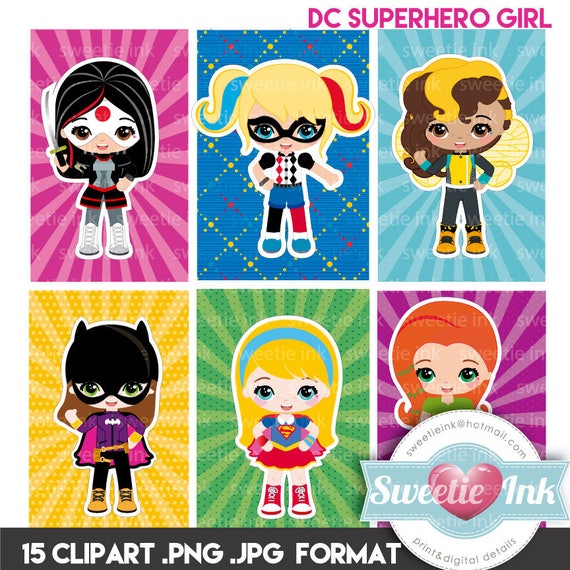 DC Superhero Girl Clipart Kawaii - Etsy
