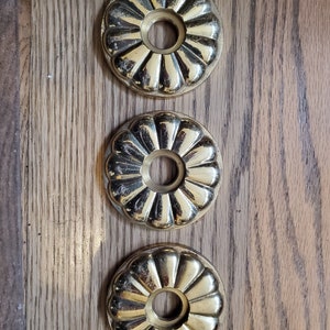3 Vintage heavy door knob back plates