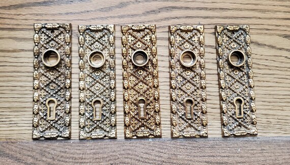 Knobs & Pulls Cast Brass Highly Ornate Keyhole 5.25 H Door Back Plate ...