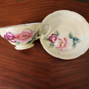 Vintage Handpainted Teacup and Saucer Made in Japan Collector #2