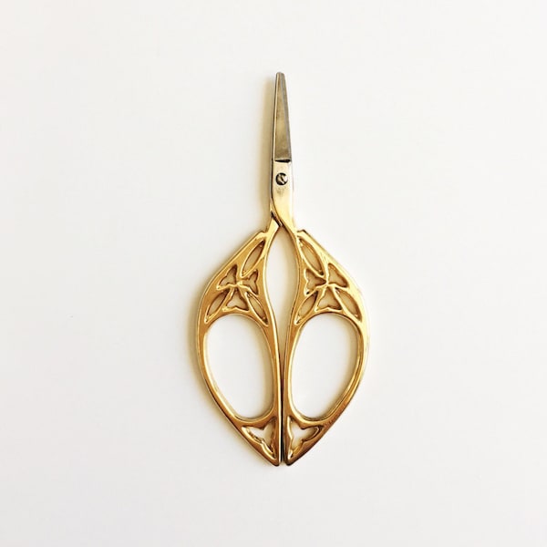 Gold Plated Vintage Style Scissors/Embroidery Scissors/Cross Stitch Scissors/Sewing Scissors/Unique Scissors/Small Scissors/Small Scissors