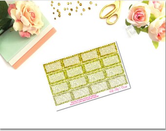 Gold Tones Glitter Squared Half Boxes