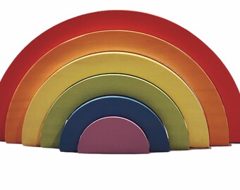 Wooden Rainbow Shelf Decor