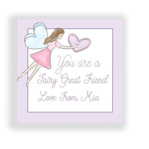 Fairy Valentine&#39;s Day Card, School Classroom Exchange, Instant Download, Printed, Personalizable, Editable, Fairy Good Friend Valentine Card