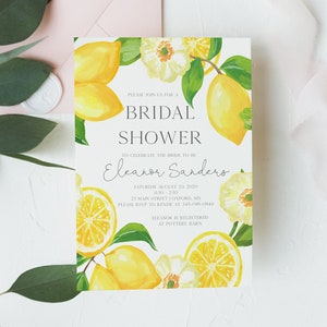 Eleanor Lemon Bridal Shower Invitation, Lemon Bridal Shower Invitation, Lemon, Summer, Bridal Shower Invite, Wedding, Brunch, Citrus, Invite