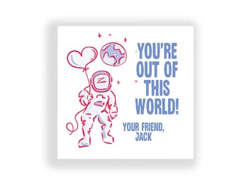 Editable Outer Space Valentine Tags, Space Valentine Cards , Kids Valentine Cards, School Valentine Tags, Mar-velous, Space Valentine Tags