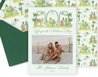 Nativity Christmas Photo Card: Baby Announcement, Joy to the World