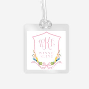Laminated Back to School Bag Tag, Girl Luggage Tag, Personalized Bag Tag, Girl Backpack Tag, Bag Tag, Kids Bag Tag, Car Rider Tag, Watercolo