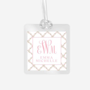 Laminated Classic Bag Tag, Girl Luggage Tag, Personalized Bag Tag, Girl Backpack Tag, Bag Tag, Kids Bag Tag, Car Rider Tag, Watercolor