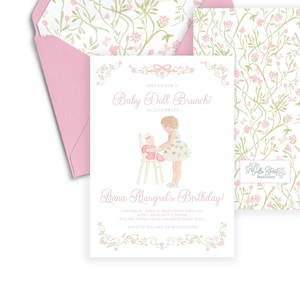 Anna Margret Watercolor Pink Baby Birthday Invitation, Watercolor Bow Invitation, Pink Party, Editable Invitation, Digital Download, Instant