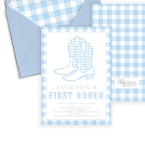 Jackson First Rodeo Invitation Template, Printable Cowboy Birthday Invite, Boy Cowboy Birthday Invitation, Editable My 1st Rodeo Invitation