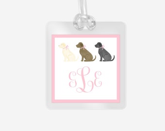 Personalized Laminated Labrador Bag Tag, Kids Luggage Tag
