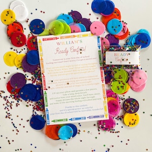 Personalized Ready Confetti, Night before first Day of School, Ready Confetti, Night Before First Day of School, Back To School