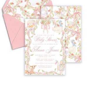 Anna Jones Nursery Rhyme Baby Shower Invitation, Storybook Baby Invitation, Mother Goose Invite, Humpty Dumpty Baby Shower, DIY