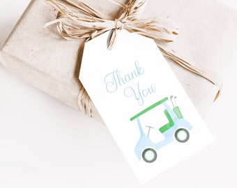 Blue Golf Partee Thank You Tags, Printable Favor Gift Tags, Watercolor Thank You Tags, Baby Shower Thank You Tags, Tags, Birthday Tag