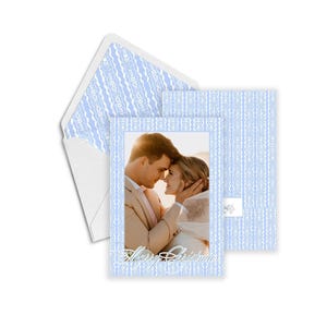 Blue Merry Christmas,Grandmillenial Watercolor Photo Christmas Card, Blue Xmas, Professionally Printed Card, Holiday Photo Card Printed Card