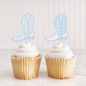 Cowboy Birthday Cake Toppers, Cupcake Toppers, Birthday, First Rodeo Little Girl Birthday, Watercolor, DIY, Instant Download, Printabl