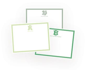 Personalized Floral Stationery Note Cards, Monogrammed Stationery