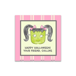Frankenstein Halloween Tag, Monster Halloween, Halloween Tag, Little Boy Treat Bag, Goodie Bag, Cute Halloween Treat Tag, Candy Tag