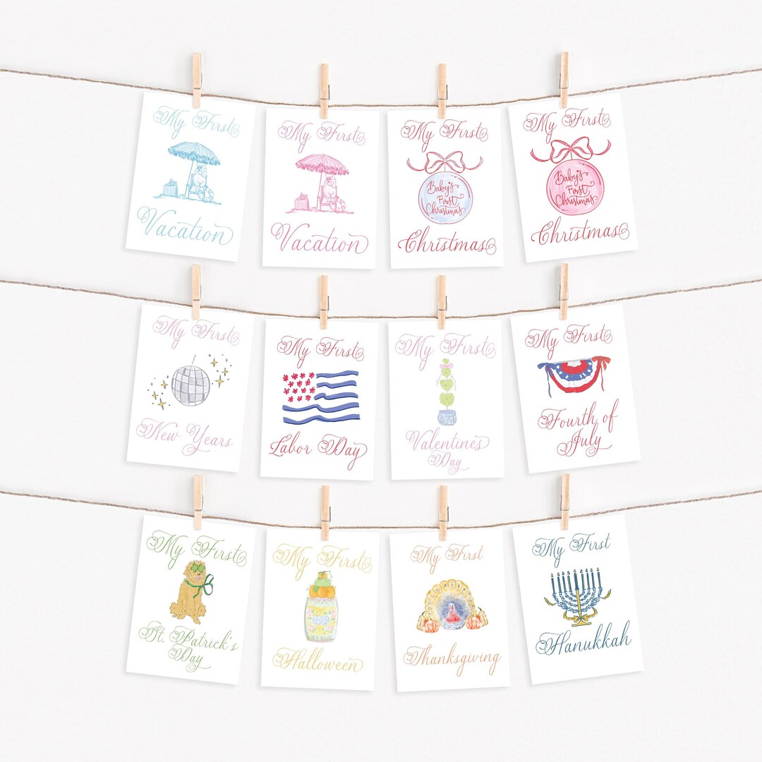 My First Milestone Baby Cards | Digital or Printed 5x7 Set for Baby’s ...