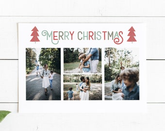 Ada Merry Christmas Photo Card, Holiday Cards, Christmas Card Template, Photo Holiday Card, Picture Christmas Cards, Editable Template, DIY