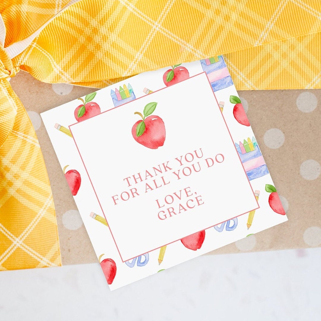 Teacher Thank You Tag, Teacher Appreciation Gift, Teacher Luncheon, End ...