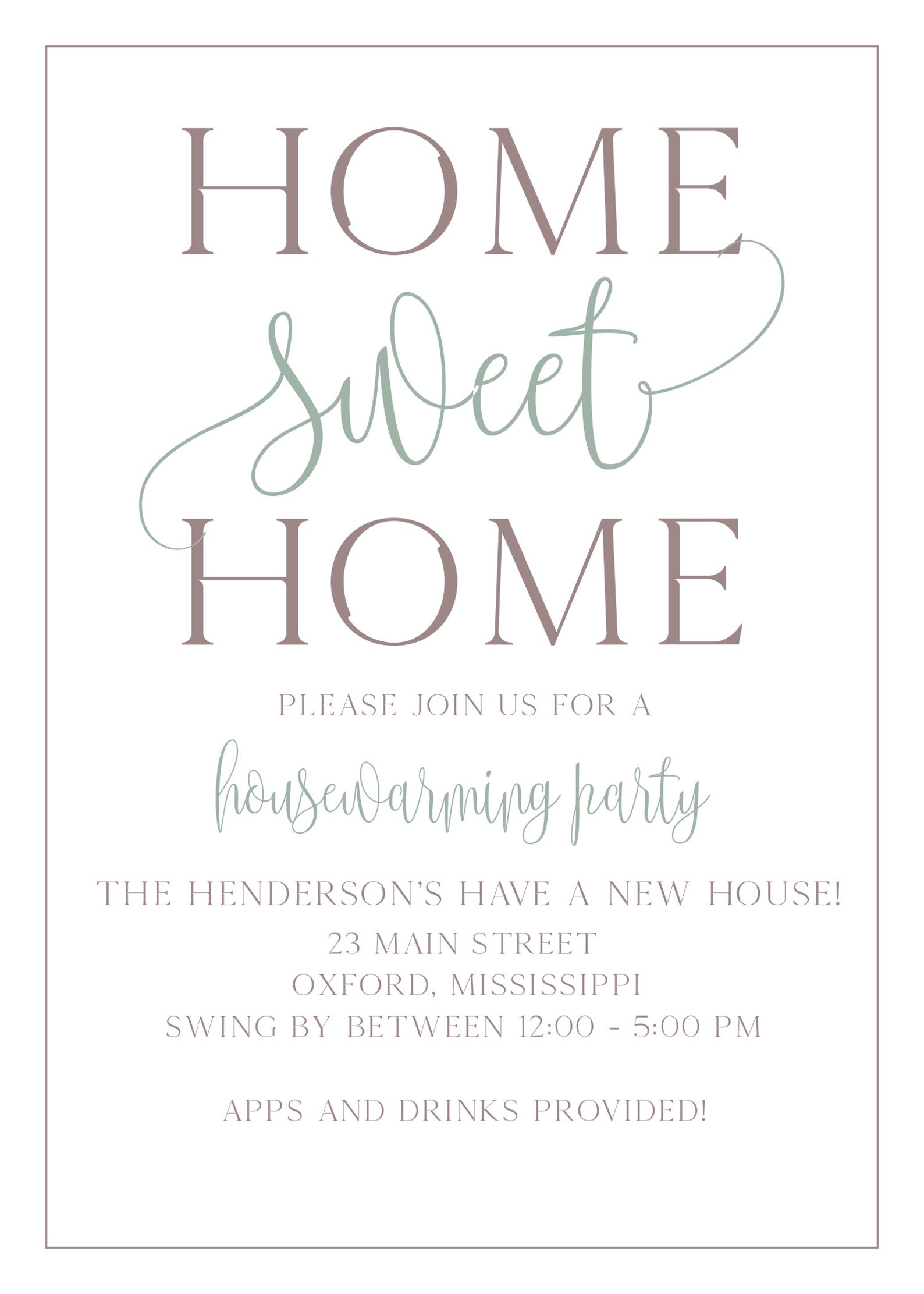 Hendersons Housewarming Invitation, Housewarming Invitation, New House
