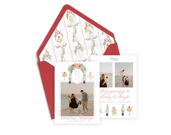 Watercolor Nutcracker Christmas Photo Card (Digital Holiday Card)