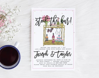 Taylor Stock the Bar Invitation, Housewarming Invitation, Couples Shower, Stock the Bar Invitation, Party, Editable Invitation, DIY, Bridal