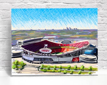 Kansas City Arrowhead Stadium. Football.  Art Print. Champions 2019