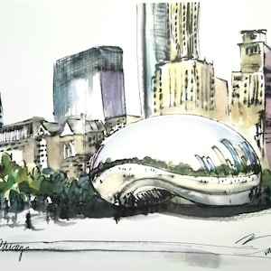 Chicago Bohne Skulptur. Wolkentor aka The Bean von meiner ursprünglichen Skizze.