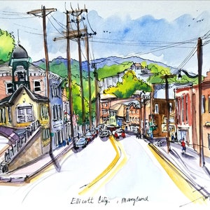 Print Ellicott City Small and beautiful town. View from Fire Station