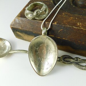Silver Necklace, Pendant, Boho Jewelry, Silver Necklace, Sterling Silver, Gift for Her, Bohemian, Silver Jewelry, Pendant Necklace, Floral