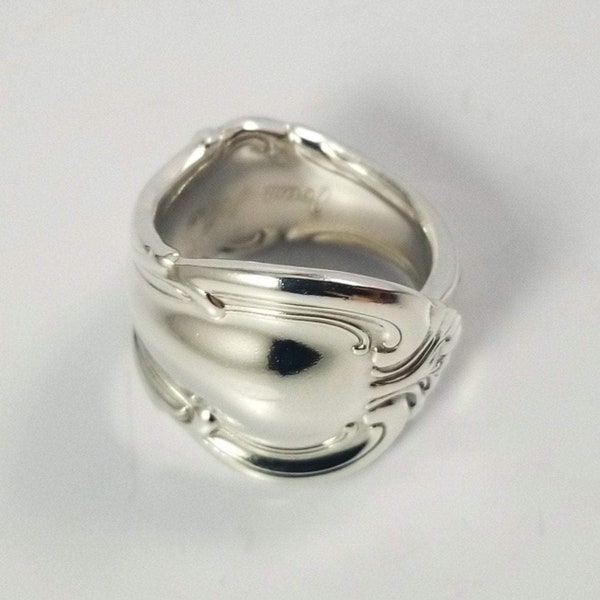 Antique Shell Classic Band Sterling Silver Spoon Ring