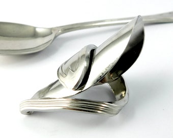 Vintage skedring, silver boho statementring
